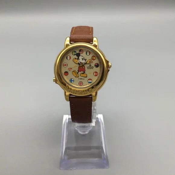 Vtg Lorus Disney Musical Watch Women V421-0020 It's a Small World New Battery